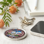 Custom Washington DC Dated Cherry Blossom Sleutelhanger (Zijkant)