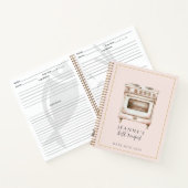 Custom Watercolor Cook's Kitchen Oven Recipe Notitieboek (Binnen)