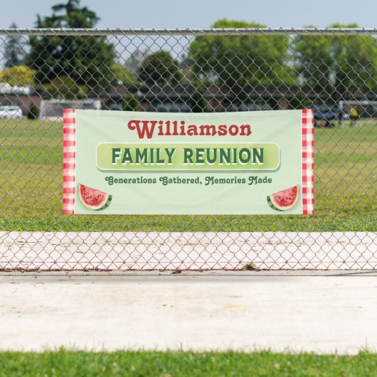 Custom Watermelon Picnic Barbecue Family Reunion Spandoek (Insitu)