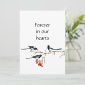 Custom Waterverf Magpie Bird Art Memorial Kaart (Staand voorkant)