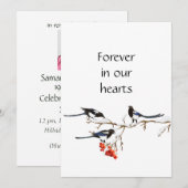 Custom Waterverf Magpie Bird Art Memorial Kaart (Voorkant / Achterkant)