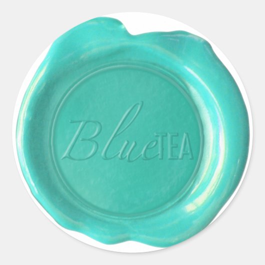 CUSTOM WAX SEAL - Szandra - Powder Blue Logo Ronde Sticker (Voorkant)