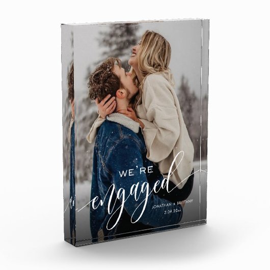 Custom We zijn verloofd! Bewaar fotoblok (Links)