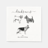 Custom Wedding 3 Dogs I Do Animal Pet Illustration Servet (Voorkant)
