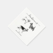 Custom Wedding 3 Dogs I Do Animal Pet Illustration Servet (Hoek)