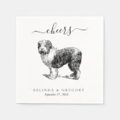 Custom Wedding Cheers Dog Animal Pet Illustration Servet (Voorkant)