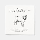 Custom Wedding Dog I Do Animal Pet Illustration Servet (Voorkant)