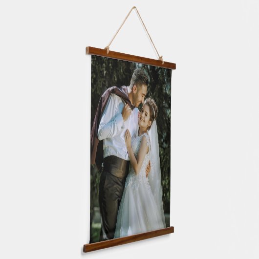 Custom Wedding Image Hanging Tapestry For Keepsake Hangend Wandkleed (Gebogen)
