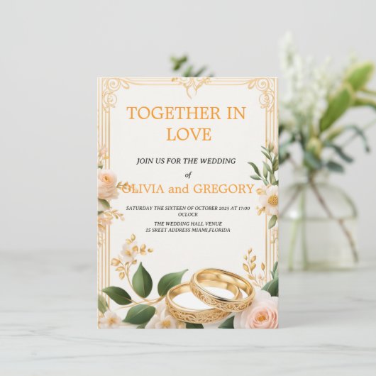 Custom Wedding Invitation Cards | Personalized Kaart (Staand voorkant)