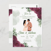 Custom Wedding Jubileum Invitation Briefkaart (Voorkant / Achterkant)
