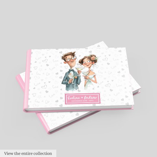 Custom Wedding Livre d'invité Funny Watercolor Cou