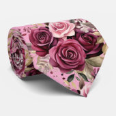 Custom Wedding Name on Back of Neck Tie Stropdas (Opgerold)