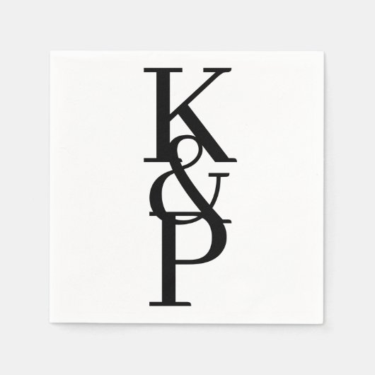 Custom Wedding Napkins with Initial Logo Servet (Voorkant)