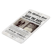 Custom Wedding Newspaper Save the Date Invitation Magneet (Linkerzijde)