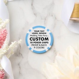 Custom WEDDING Tokens Casino Poker Chips, 9 kleure