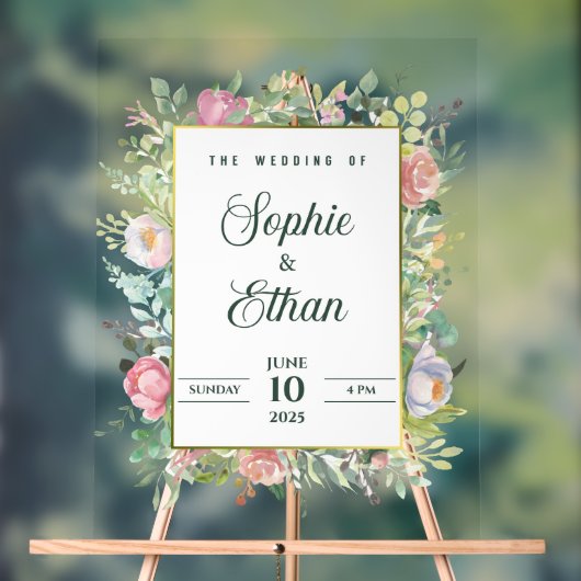 Custom Wedding Welcome Acrylic Sign (Neutre)
