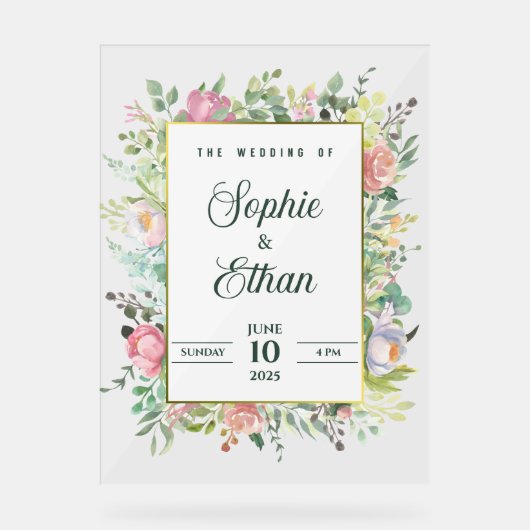 Custom Wedding Welcome Acrylic Sign Acryl Bord (Voorkant)