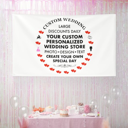 Custom Wedding Welcome Sign 6' x 10' Vinyl Banner (Feest)