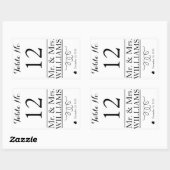 custom Wedding wine bottle label table number (Vel)