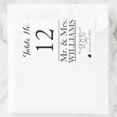 custom Wedding wine bottle label table number (Tas)