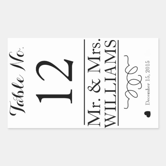 custom Wedding wine bottle label table number (Voorkant)