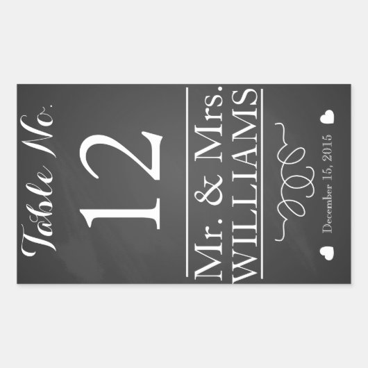 custom Wedding wine bottle label table number (Voorkant)