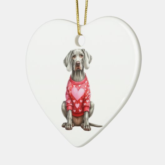 Custom Weimaraner Dog Valentijn Keramisch Ornament (Links)