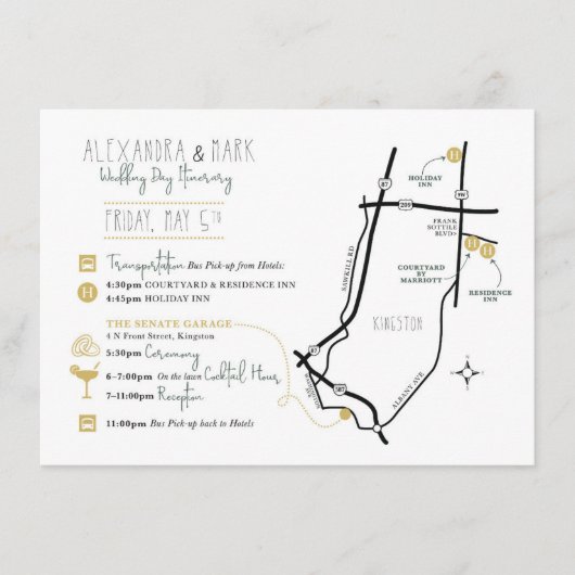 Custom Welcome Map Kaart voor ALEX & MARK (Voorkant)