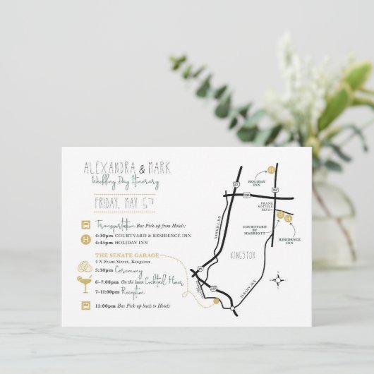 Custom Welcome Map Kaart voor ALEX & MARK (Staand voorkant)
