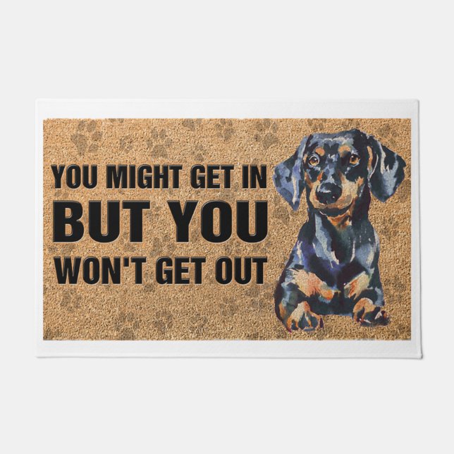 Custom Welcome Mat/Dog Lover/Dachshund Decor Deurmat (Voorkant)