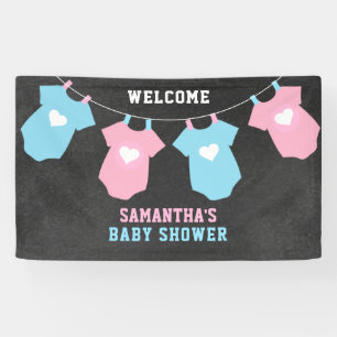Custom Welkom GENDER REVEAL Party Baby shower Spandoek