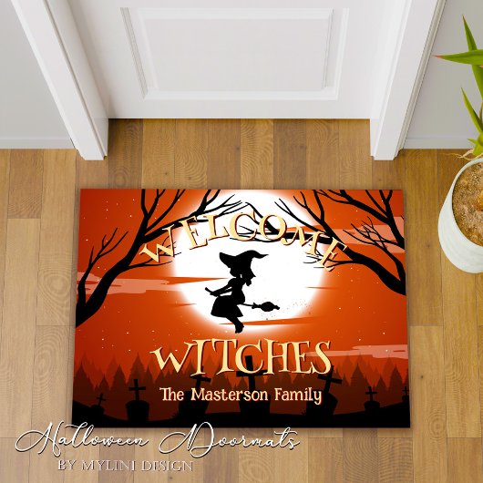 Custom Welkom heksen gelukkig Halloween Deurmat