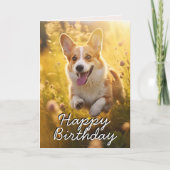 Custom Welsh Corgi Happy Birthday Kaart (Voorkant)