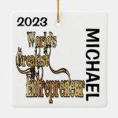 CUSTOM Werelden Grootste Ondernemer Keramisch Ornament (Achterkant)