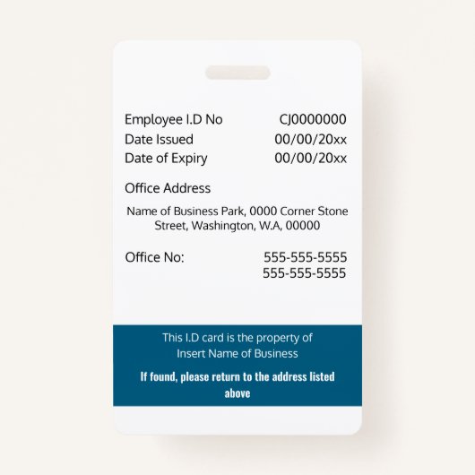 CUSTOM werknemer ID-kaart modern groen wit Badge (Achterkant)