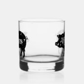 Custom whiskey drink glas met varkenssilhouet (Links)