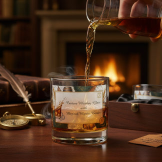 Custom Whiskey Glass with Magical Mystic Border Whisky Glas