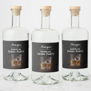 Custom Whiskey Rocks Glas Derby Likeurfles Etiket