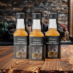 Custom Whiskey Rocks Glas Derby Mini Likeurfles Etiket