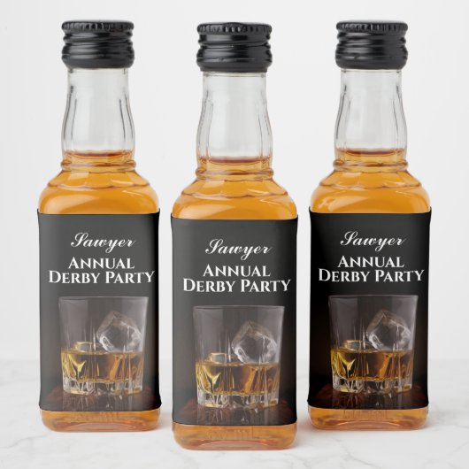 Custom Whiskey Rocks Glas Derby Mini Likeurfles Etiket (Flessen)