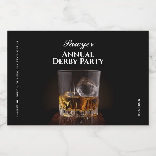 Custom Whiskey Rocks Glas Derby Mini Likeurfles Etiket (Enkel label)