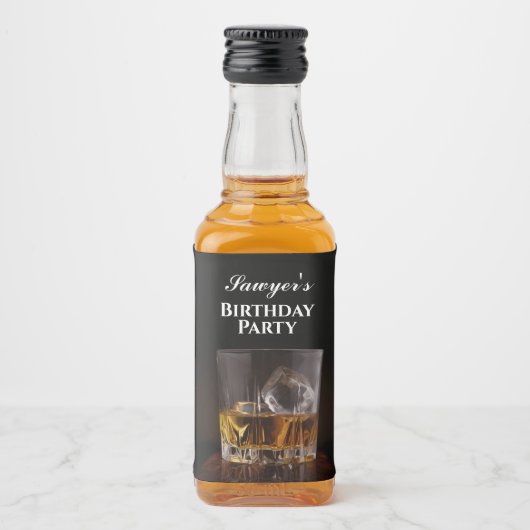 Custom Whiskey Rocks Glass Mini Likeurfles Etiket (Voorkant)