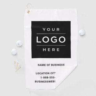 Custom White Business Logo Company Branded Golfhanddoek