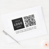 Custom White Business Logo QR Code Rechthoekige Sticker (Envelop)