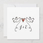 Custom White Doves Love Heart Faire-part de mariag (Devant)