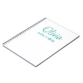 Custom White | Faux Blauwgroen Folie Notities en i Notitieboek (Linkerzijde)