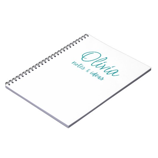 Custom White | Faux Blauwgroen Folie Notities en i Notitieboek (Linkerzijde)