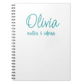 Custom White | Faux Blauwgroen Folie Notities en i Notitieboek (Voorkant)