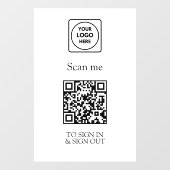 Custom White QR Sign-In | Visitor & Employee Raamsticker (Vel)