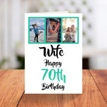 Custom Wife 70e anniversaire Photo moderne<br><div class="desc">Mettez un sourire sur un visage avec cette photo-collage personnalisé 3 carte d'anniversaire de 70ème anniversaire pour votre femme. - Cliquez simplement pour personnaliser ce design 🔥 Mes promesses - Ce design est unique et conçu avec vous en tête 🙏 Merci pour soutenir ma petite entreprise - Si vous voulez...</div>